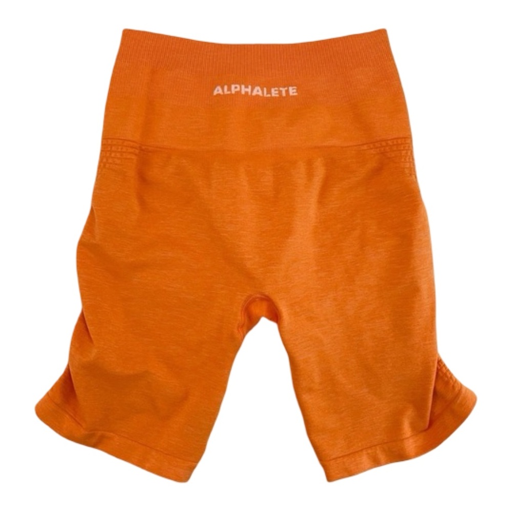 Alphalete Amplify Seamless Biker Shorts Orange S High Rise